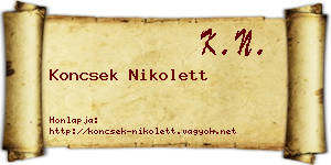 Koncsek Nikolett névjegykártya